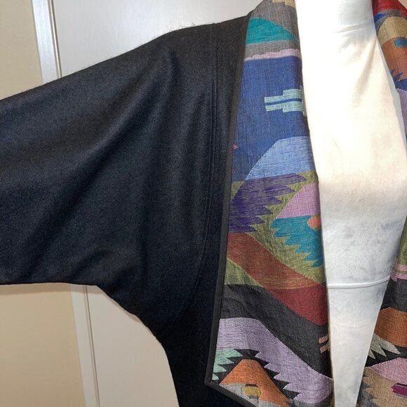 Vintage Womens Jacket Size Medium Open Front Art To Wear Statement Collar Lined - Picture 6 of 15